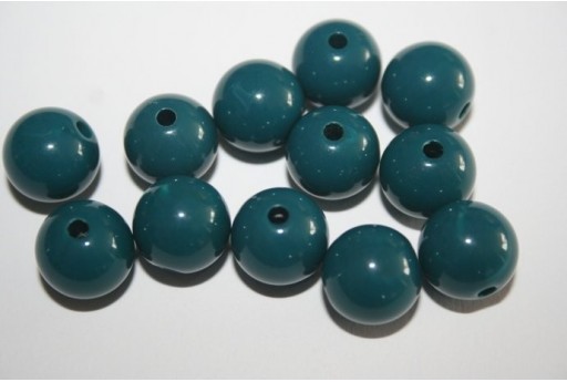 Perline Acrilico Blue Petrolio Sfera 12mm - 30pz