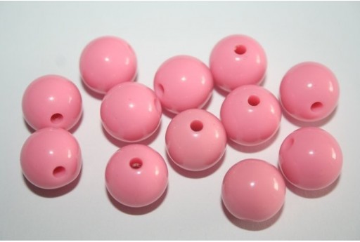 Perline Acrilico Rosa Sfera 12mm - 30pz