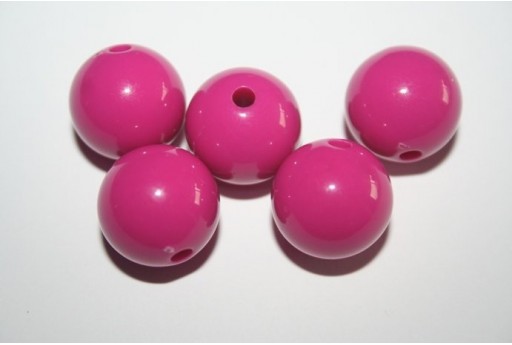 Perline Acrilico Magenta Sfera 16mm -20pz