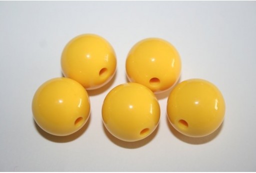 Perline Acrilico Giallo Sfera 16mm - 20pz