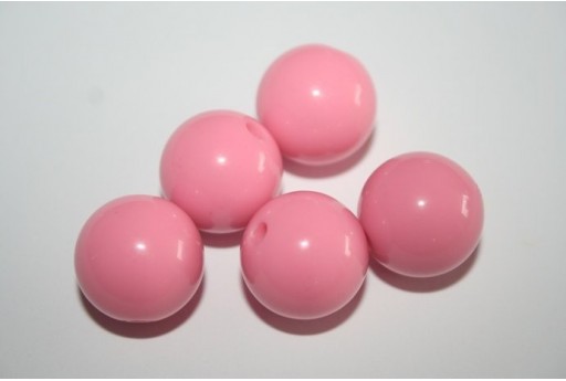 Perline Acrilico Rosa Sfera 16mm - 20pz