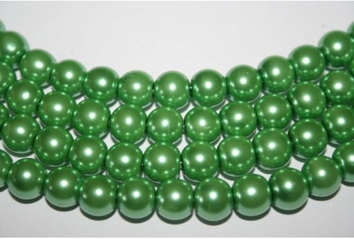Perline Vetro Verde Acqua Sfera 10mm - Filo 44pz