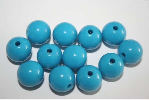 Perline Acrilico Azzurro Sfera 12mm - 30pz