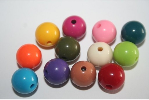 Perline Acrilico Colore Misto Sfera 12mm - 30pz