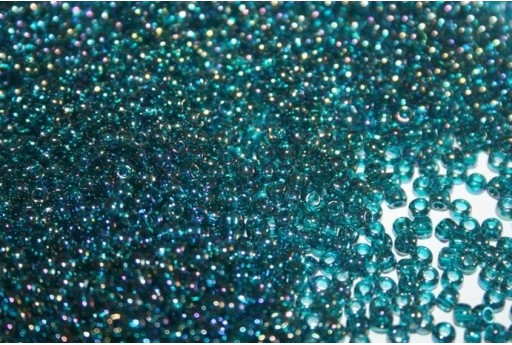 Perline Toho Round Rocailles 8/0, 10gr., Trans-Rainbow Teal Col.167BD