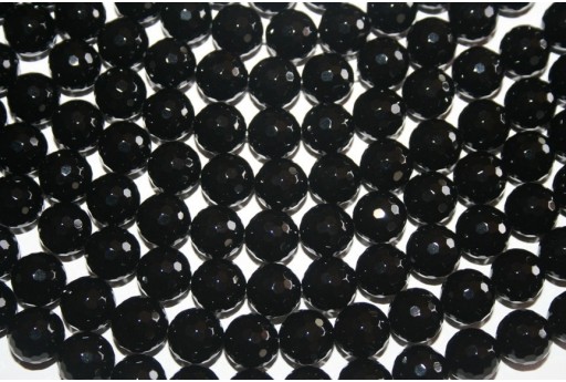 Filo 32 Pietre Onice Nero Sfera 128 Facce 12mm 