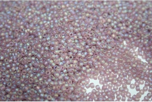 Perline Toho Round Rocailles 11/0, 10gr. Trans-Rainbow-Frosted Lt. Amethyst Col.166F