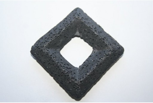 Pendente Lava Nera Rombo 63x63mm - 1pz