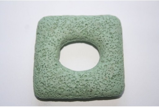 Pendente Lava Verde Acqua Rettangolo 45x47mm - 1pz