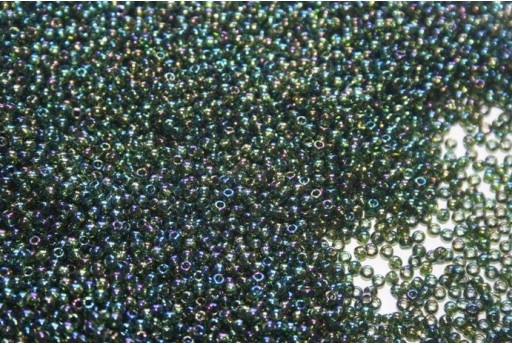 Perline Toho Round Rocailles 11/0, 10gr. Transparent-Rainbow Olivine Col.180