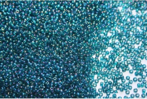 Perline Toho Round Rocailles 11/0, 10gr. Transparent-Rainbow Teal Col.167BD