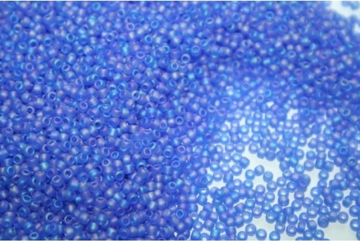 Perline Toho Round Rocailles 11/0, 10gr. Transparent-Frosted Dark Sapphire Col.8F