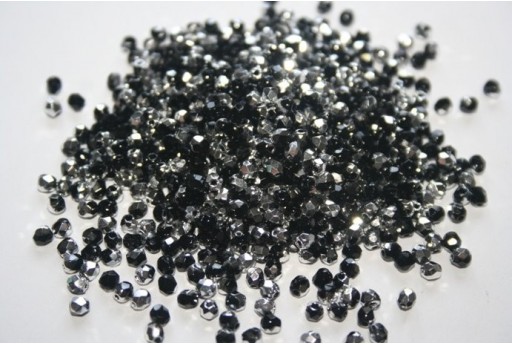 60 Perline Mezzi Cristalli 3mm Crystal Col.00030