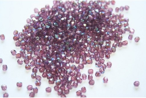 Perline Mezzi Cristalli Amethyst AB 3mm - 60pz