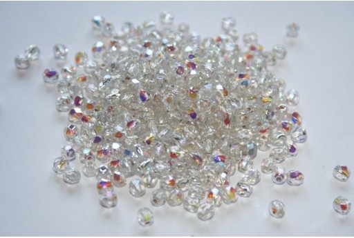 60 Perline Mezzi Cristalli 4mm Crystal Col.00030