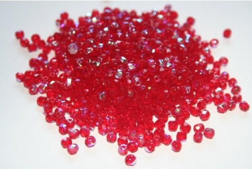 Perline Mezzi Cristalli Siam Ruby AB