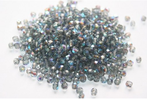 60 Perline Mezzi Cristalli 4mm Crystal Col.00030