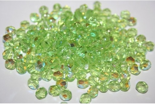 Perline Mezzi Cristalli 6mm, 30pz, Lime Green AB Col.X50400