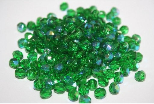 Perline Mezzi Cristalli 6mm, 30pz, Light Emerald AB Col.X50130