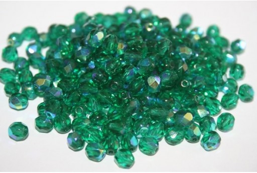 Perline Mezzi Cristalli 6mm, 30pz, Emerald AB Col.X50720