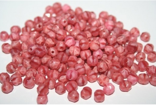 Perline Mezzi Cristalli 6mm, 30pz, Pink-Coral Col.74010