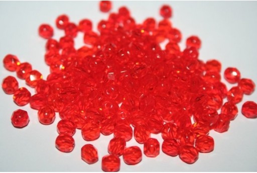 Perline Mezzi Cristalli 6mm, 30pz, Light Siam Ruby Col.90060