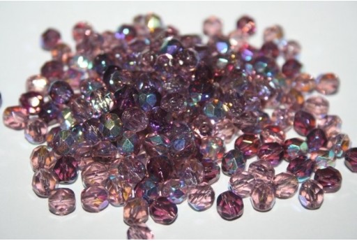 Perline Mezzi Cristalli Amethyst AB 6mm - 30pz