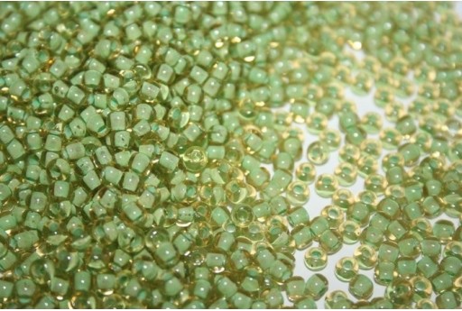 Perline Toho Rocailles 6/0, 10gr., Jonquil/Mint Julep Lined Col.945