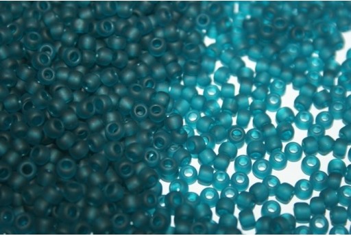 TOHO Glass Seed Bead, Size 3, Transparent-Frosted Teal (Tube)