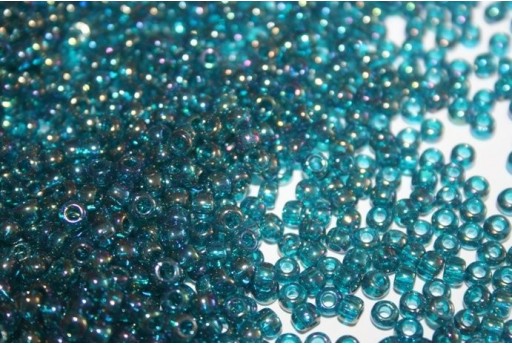 Perline Toho Round Rocailles 6/0, 10gr., Trans-Rainbow Teal Col.167BD