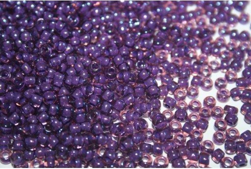 Perline Toho Round Rocailles 6/0, 10gr., Rainbow Rosaline/Opaque Purple Lt  Col.928