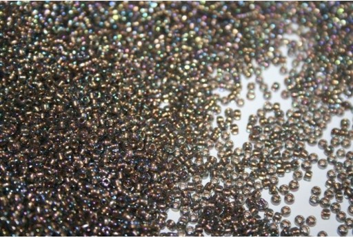 Perline Toho Round Rocailles 11/0, 10gr. Gold-Lined Rainbow Black Diamond Col.999