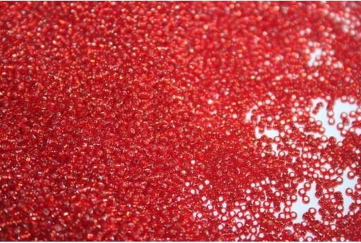 Perline Toho Round Rocailles 15/0, 10gr. Silver-Lined Siam Ruby