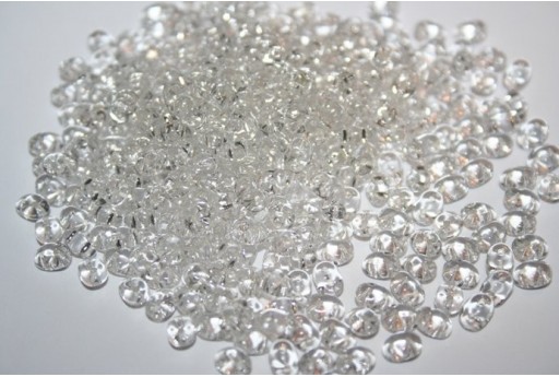 Perline Superduo Silver Lined-Crystal 5x2,5mm - 10g
