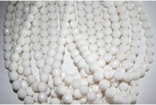 Pietre Shell Bianco Sfera Sfaccettata 6mm - 5pz