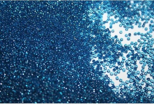 Perline Toho Round Rocailles 15/0, 10gr. Inside-Color Aqua/Capri Lined