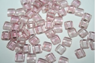 Perline Tile 6mm, 50Pz.,  Luster-Transparent Topaz/Pink Col.LP00030