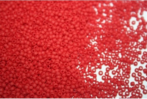 Perline Toho Round Rocailles 11/0, 10gr. Opaque-Frosted Pepper Red Col.45F