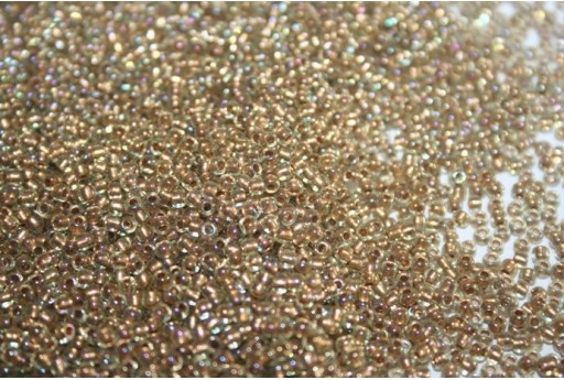 10gr Perline Rocailles Toho 11/0 Inside Color Gold Luster Crystal/Opaque Gray Col.266