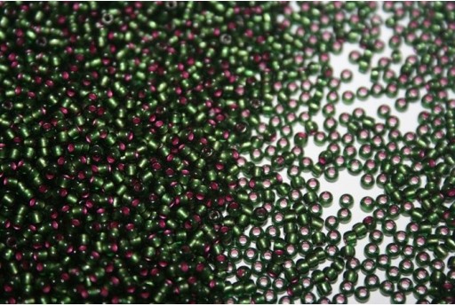 Perline Toho Round Rocailles 11/0, 10gr. Silver-Lined Frosted Olivine-Pink Col.2204