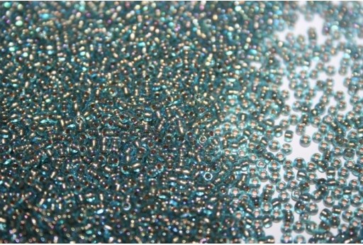 10gr Perline Rocailles Toho 11/0 Inside Color Gold Luster Crystal/Opaque Gray Col.266