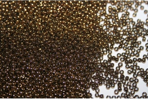 10gr Perline Rocailles Toho 11/0 Inside Color Gold Luster Crystal/Opaque Gray Col.266