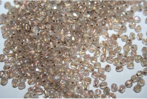 Perline Mezzi Cristalli Copper Lined-Crystal AB 3mm - 60pz