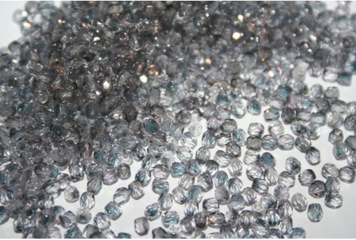 60 Perline Mezzi Cristalli 3mm Crystal Col.00030