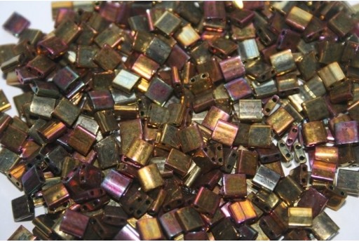 Perline Miyuki Tila Iris Metallic Gold 5mm - 5gr