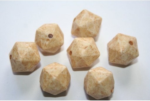 Perline Acrilico Giallo Cubo Sfaccettato 15mm - 10pz