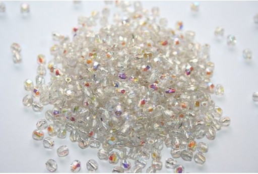 Perline Mezzi Cristalli Silver Lined-Crystal AB 3mm - 60pz