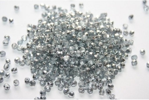 Perline Mezzi Cristalli Coated 1/2 Silver 3mm - 60pz