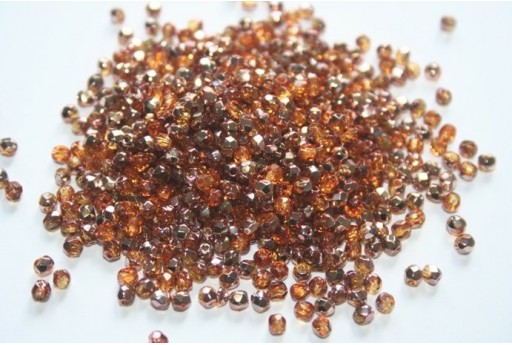 Perline Mezzi Cristalli Copper-Medium Topaz 3mm - 60pz