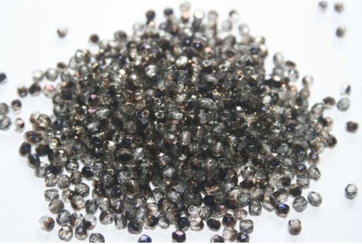 60 Perline Mezzi Cristalli 3mm Crystal Col.00030